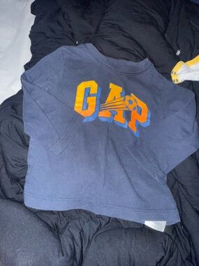 GAP Kids Navy Blue Soccer Logo Long-Sleeve Shirt